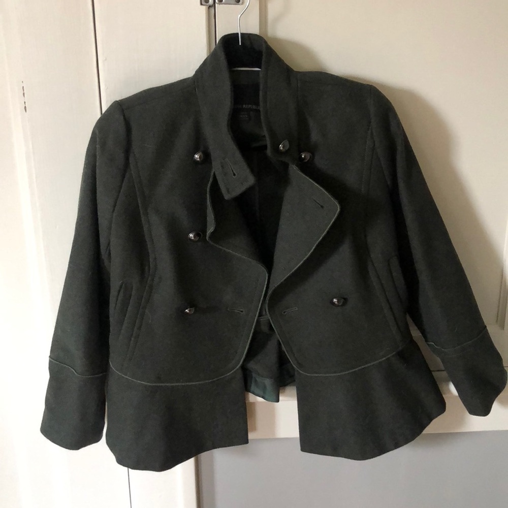 Military-inspired wool jacket